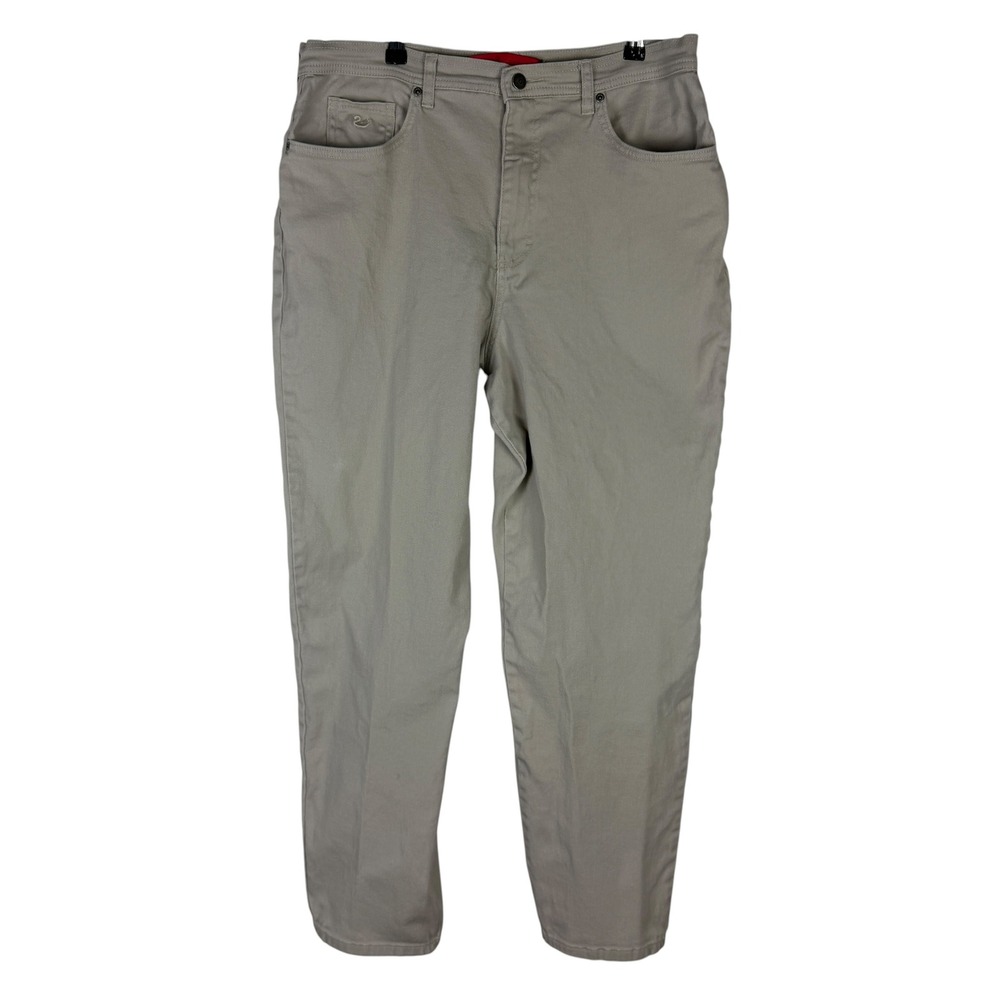 Gloria Vanderbilt Women's 14 Amanda High Rise Tapered Leg Jeans Khaki Tan
